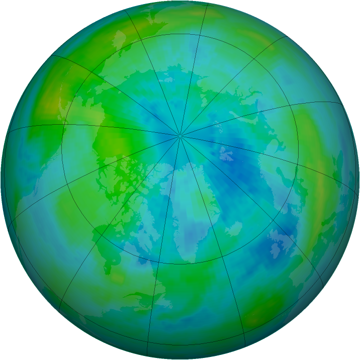 Arctic ozone map for 27 September 1990